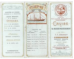 Cruise to the Western Mediterranean on the S.Y. Argonaut Commander Robert Roach . . . Sailing fro...
