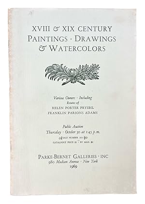 XVIII and XIX Century Paintings Drawings and Watercolors - Various Owners