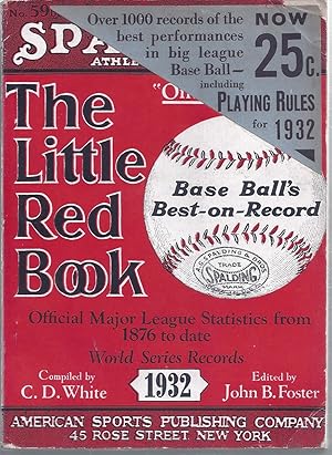 Seller image for The Little Red Book "One For The Book" ( 1932 ) Official Major League Statistics from 1876 to Date for sale by Willis Monie-Books, ABAA