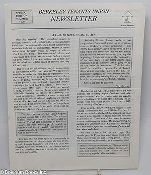 Berkeley Tenants Union Newsletter, special edition, summer 1990