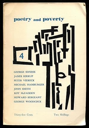 Bild des Verkufers fr Poetry and Poverty - No. Four zum Verkauf von Between the Covers-Rare Books, Inc. ABAA