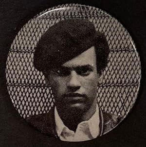 [Pinback button depicting Huey Newton]