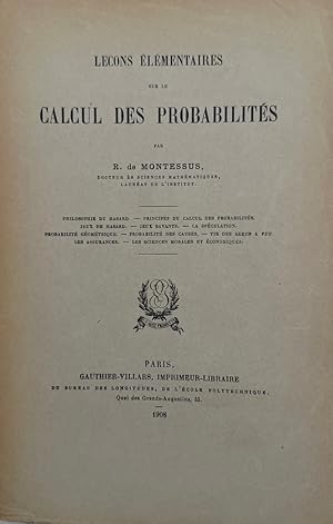 Leçons élémentaires sur le calcul des probabilités.