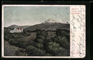 Postcard Popocatepetl, Blick auf den Vulkan