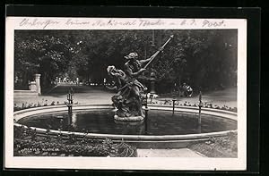 Postcard Mexico, Alameda, Brunnen mit Skulptur