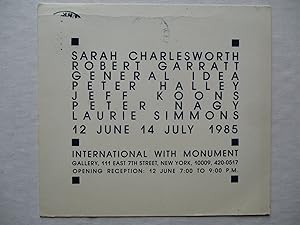 Seller image for Sarah Charlesworth, Robert Garratt, General Idea, Peter Halley, Jeff Koons, Peter Nagy, Laurie Simmons International with Monument 1985 Exhibition invite postcard for sale by ANARTIST