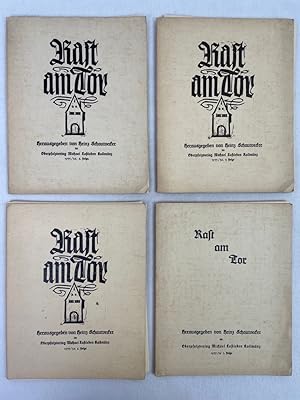 Imagen del vendedor de Rast am Tor. Heimatdankgabe 1935/36. 1.-4.Folge KOMPLETT. verlegt im Oberpfalzverlag Michael Laleben Kallmnz. Mit Holzschnitten. a la venta por Antiquariat Bler