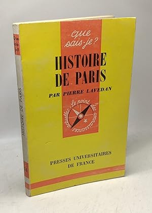 Bild des Verkufers fr Histoire de Paris / Que sais-je? N34 - 2e dition zum Verkauf von crealivres