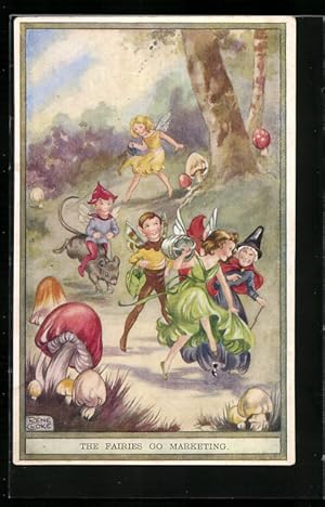 Seller image for Knstler-Ansichtskarte Rene Cloke: The Fairies go Marketing for sale by Bartko-Reher