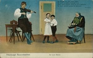 Ansichtskarte / Postkarte Altenburger Bauerntrachten, Erster Walzer, Tanzende Kinder