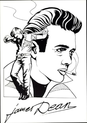 Immagine del venditore per Knstler Ansichtskarte / Postkarte Schauspieler James Dean, Portrait mit Zigarette venduto da akpool GmbH