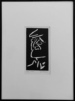 Orig.-Linolschnitt. Porträt Bertolt Brecht. Rechts unten vom Künstler signiert und datiert (19)78...