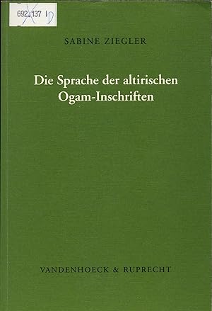 Bild des Verkufers fr Die Sprache der altirischen Ogam-Inschriften zum Verkauf von avelibro OHG