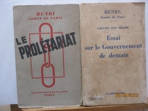 Imagen del vendedor de Monarchie - Faillite d'un rgime - Essai sur le gouvernement de demain (La Monarchie et l'Etat, le rforme de l'Etat, un ordre social humain, la Monarchie et l'Economique, les Corporations.)-- Le Proltariat a la venta por PORCHEROT Gilles -SP.Rance