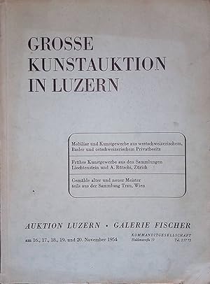 Grosse Kunstaktion in Luzern. Auktion Luzern - Galerie Fischer November 1954