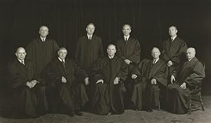 SUPERB HARRIS & EWING PHOTOGRAPH OF THE STONE SUPREME COURT SIGNED BY ALL 9 MEMBERS ~ CIRCA 1942