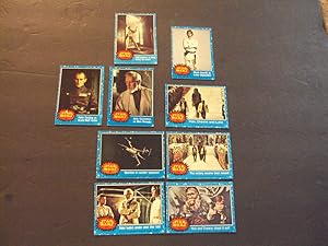 9 Vintage Star Wars Cards Blue Series 1977 #43-44, 50, 53-55, 57, 59-60