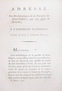 Adresse des ecclésiastiques de la paroisse de Saint-Sulpice, qui ont signé le serment, a l'Assemb...