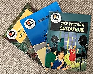 Set of 3 Tintin books in Vietnamese from Vietnam. King Ottokar's Sceptre, The Crab With The Golde...