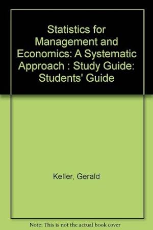 Bild des Verkufers fr Statistics for Management and Economics: Students' Guide zum Verkauf von WeBuyBooks