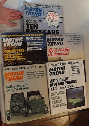 MOTOR TREND MAGAZINES (5) DEC 1970 JAN - APRIL 1973