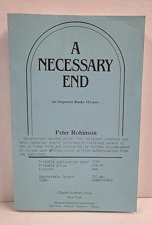 Seller image for A Necessary End for sale by Tall Stories Book & Print Gallery