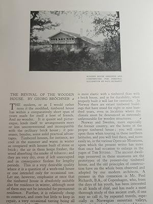 Seller image for Article: the Revival of the Wooden House, House Designed by Paul Richardt Illustrated for sale by Hammonds Antiques & Books