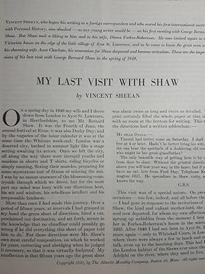 Seller image for Article: My Last Visit with Shaw for sale by Hammonds Antiques & Books