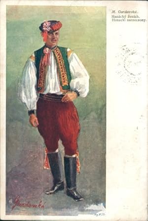 Bild des Verkufers fr Knstler Ansichtskarte / Postkarte Gardavska, M., Mann in tschechischer Tracht, Verlobter zum Verkauf von akpool GmbH