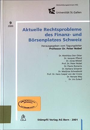 Image du vendeur pour Aktuelle Rechtsprobleme des Finanz- und Brsenplatzes Schweiz; Teil: 9. mis en vente par books4less (Versandantiquariat Petra Gros GmbH & Co. KG)