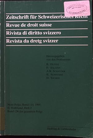 Bild des Verkufers fr Die Treuhand im Schweizer Recht. Zeitschrift fr Schweizerisches Recht. Neue Folge, Bd. 114. II. Halbband, H. 2. Bd. 136 der gesamten Folge zum Verkauf von books4less (Versandantiquariat Petra Gros GmbH & Co. KG)