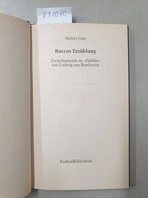 Roccos Erzählung : (von Walter Jens signiert : mit einem Schreiben von Ralf Weikert) : Zwischente...