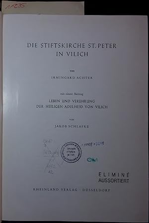 Bild des Verkufers fr DIE STIFTSKIRCHE ST. PETER IN VILICH. zum Verkauf von Antiquariat Bookfarm