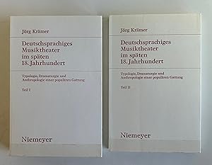 Bild des Verkufers fr Deutschsprachiges Musiktheater im spten 18. Jahrhundert. Teil 1 und 2 in zwei Bnden. (= Studien zur deutschen Literatur, Band 149 u. 150). zum Verkauf von Antiquariat Bookfarm