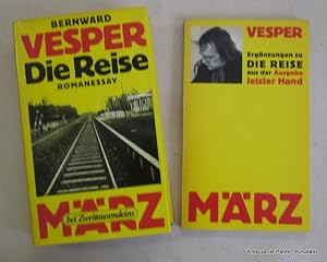 Bild des Verkufers fr Die Reise. Romanessay. Herausgegeben von Jrg Schrder. 37. Tsd. Frankfurt, Mrz bei Zweitausendeins, 1978. Mit Portrt. 567 S. Or.-Lwd. mit Schutzumschlag; dieser am Rcken leicht fleckig. zum Verkauf von Jrgen Patzer