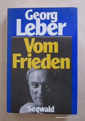 Bild des Verkufers fr Vom Frieden. Stuttgart, Seewald, 1979. 335 S. Or.-Lwd. mit Schutzumschlag. (ISBN 3512005713). zum Verkauf von Jrgen Patzer