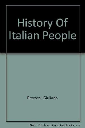 Imagen del vendedor de History Of Italian People a la venta por WeBuyBooks
