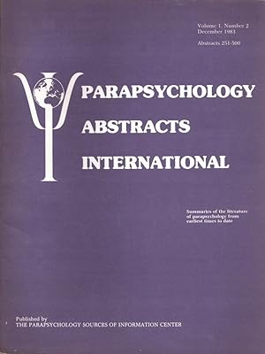 Parapsychology abstracts international vol 1 N°2