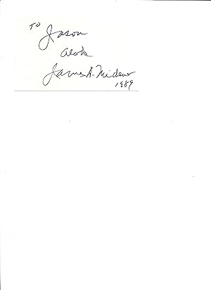 CARD SIGNED BY JAMES MICHENER