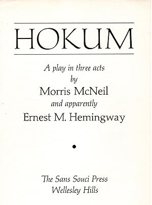 Bild des Verkufers fr Hokum: A Play in Three Acts? zum Verkauf von Pages For Sages