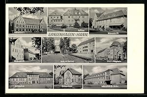 Ansichtskarte Langenhagen / Hann., Rathaus, Volksschule I und II, Alters- und Pflegeheim, Walsrod...