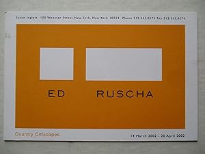 Bild des Verkufers fr Edward Ruscha Country Citiscapes Susan Inglett 2002 Exhibition invite postcard zum Verkauf von ANARTIST