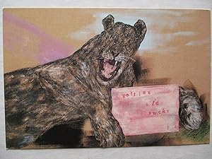 Immagine del venditore per Leon Golub Dead Certainties + The Blue Tattoo Ronald Feldman Fine Arts Exhibition 1998 invite postcard venduto da ANARTIST