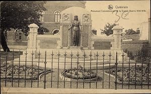 Bild des Verkufers fr Ansichtskarte / Postkarte Quivrain Wallonien Hennegau, Gedenkdenkmal des Ersten Weltkriegs zum Verkauf von akpool GmbH