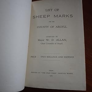 List of Sheep Marks for the County of Argyll