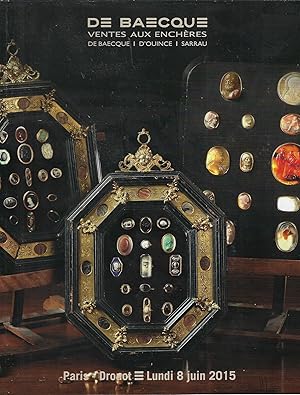 Image du vendeur pour De Baecque. Ventes aux enchres, lundi 8 juin 2015. Bijoux, orfvrerie du XVIIIe au XXe sicle, tableaux anciens et modernes, exceptionnelle collection d'intailles et cames de l'Antiquit au XIXe sicle. Mobilier et objets d'arts mis en vente par Librairie Archaion