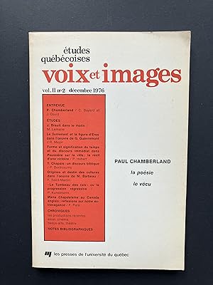Seller image for Voix et Images II : Paul CHAMBERLAND, la posie le vcu for sale by Pascal Coudert