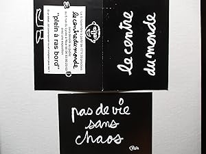 Seller image for Ben Vautier Le Centre du Monde / Plein a Ras Bord / Pas de Vie Sans Chaos Galerie Frederic Storme 1998 Exhibition invite postcard for sale by ANARTIST