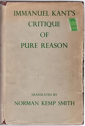 Bild des Verkufers fr Immanuel Kant's Critique of Pure Reason zum Verkauf von Craig Olson Books, ABAA/ILAB