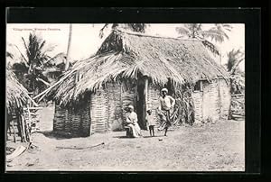 Postcard Western Jamaica, Village Scene